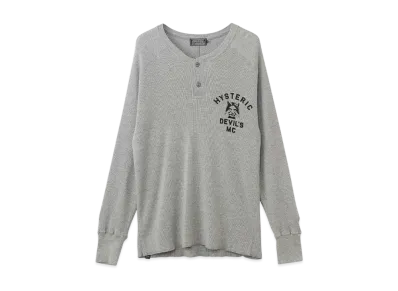HYSTERIC GLAMOUR Devil'S Mc Henry Neck Sweatshirt "Top Gray"