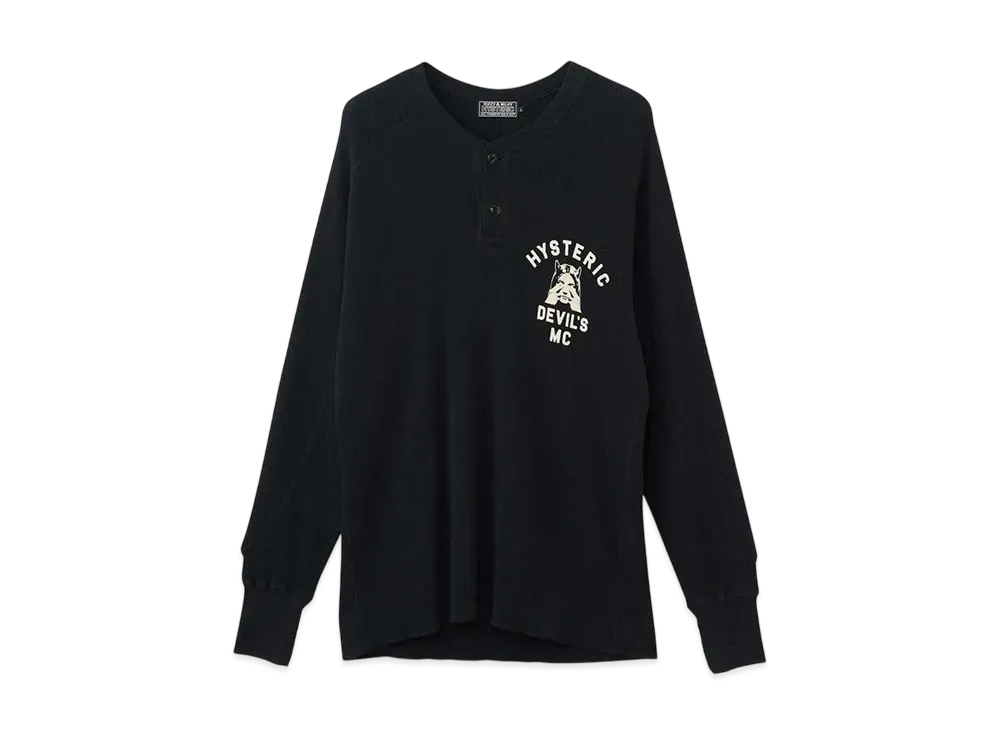 HYSTERIC GLAMOUR Devil'S Mc Henry Neck Sweatshirt "Black"