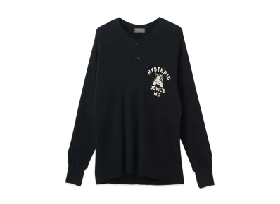 HYSTERIC GLAMOUR Devil'S Mc Henry Neck Sweatshirt "Black"