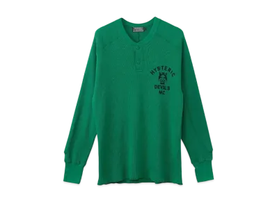 HYSTERIC GLAMOUR Devil'S Mc Henry Neck Sweatshirt "Green"