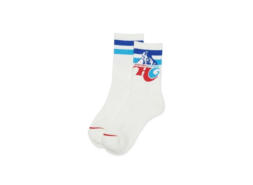 HYSTERIC GLAMOUR Hg Drink Sports Socks "White"