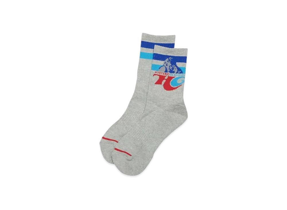 HYSTERIC GLAMOUR Hg Drink Sports Socks "Gray"