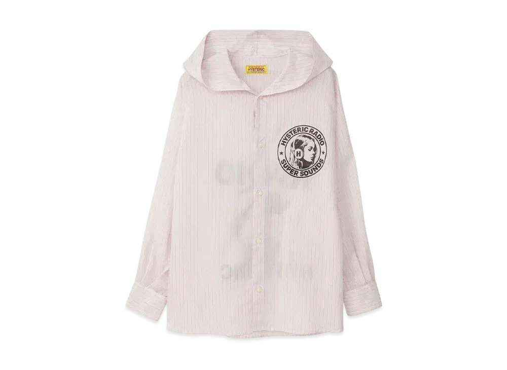 HYSTERIC GLAMOUR Hysteric Radio Hooded Shirt "Pink"