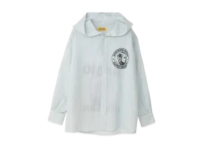 HYSTERIC GLAMOUR Hysteric Radio Hooded Shirt "Blue"