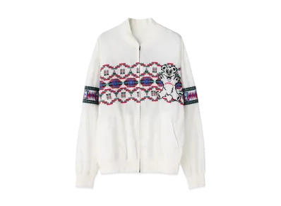 HYSTERIC GLAMOUR Fire Bear&Native Pattern Embroidery Blouson "White"