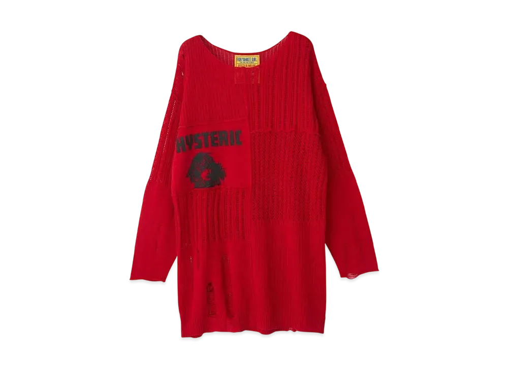 HYSTERIC GLAMOUR The Hysteric Woman Crash Sweater "Red"