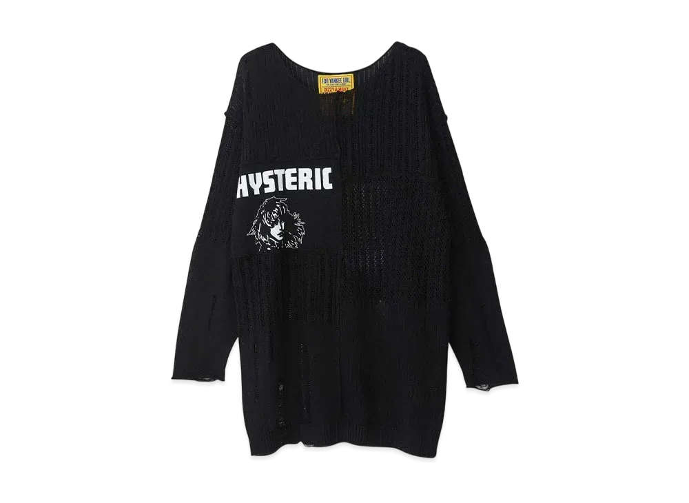 HYSTERIC GLAMOUR The Hysteric Woman Crash Sweater "Black"