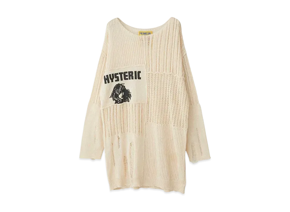 HYSTERIC GLAMOUR The Hysteric Woman Crash Sweater "Beige"
