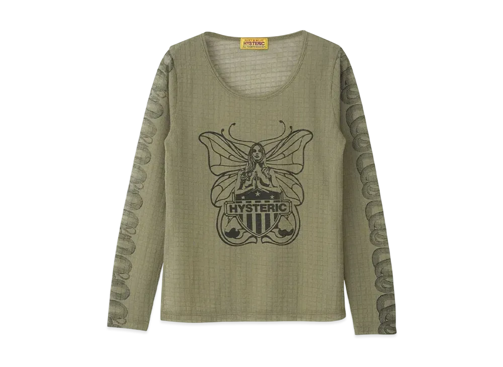 HYSTERIC GLAMOUR Lavitated Girl T-Shirt "Khaki"