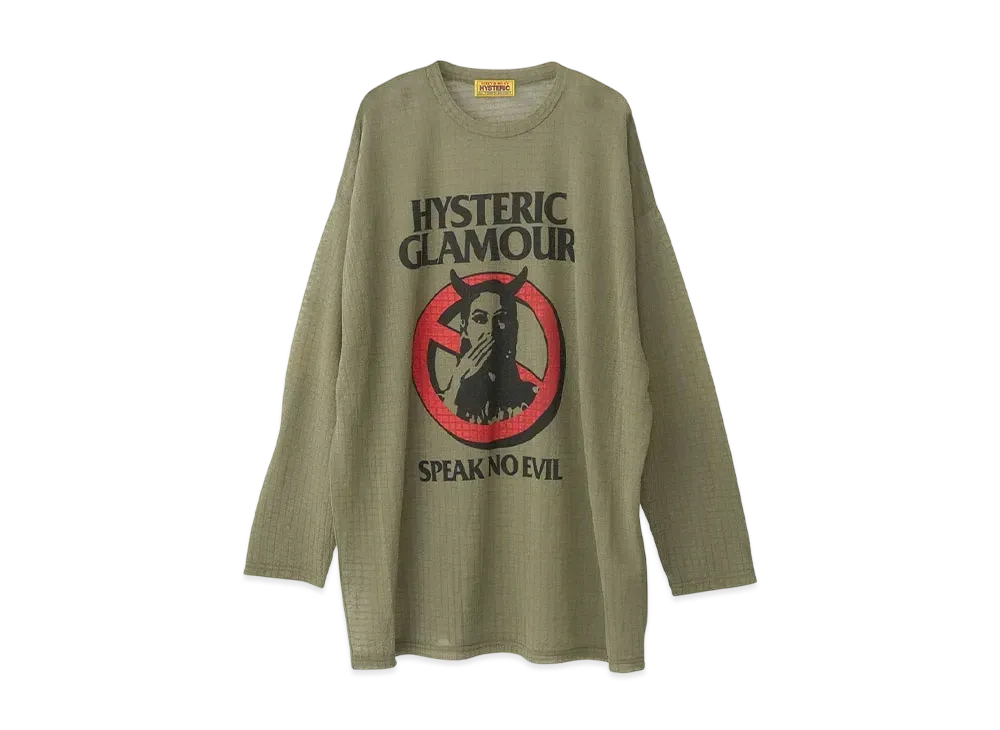 HYSTERIC GLAMOUR Warning Evil One Piece "Khaki"