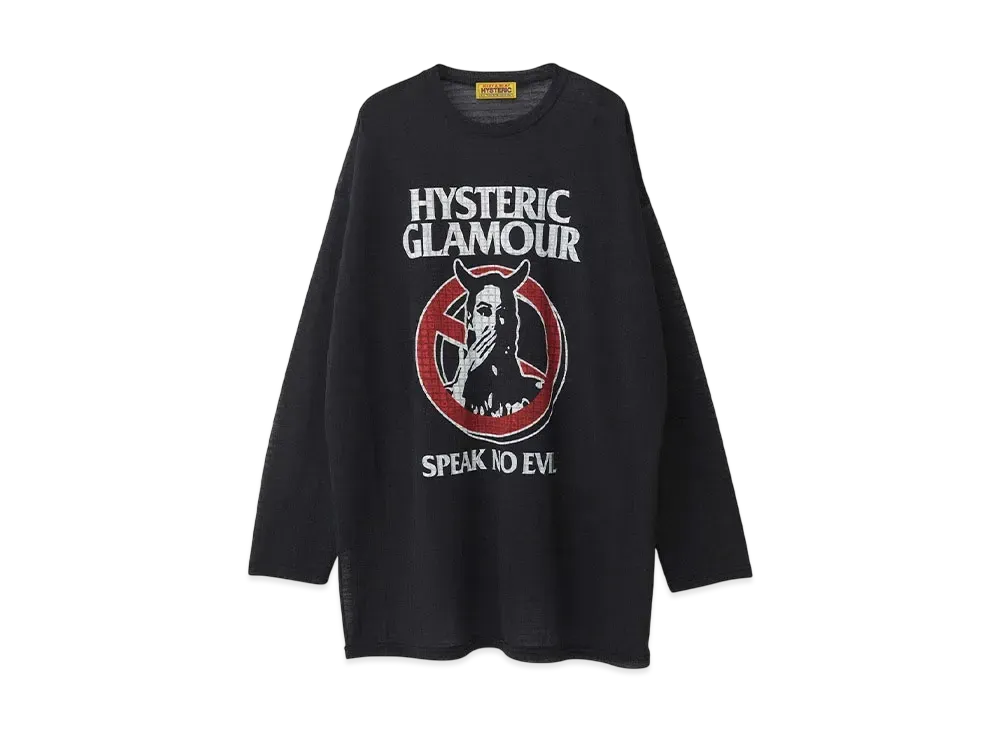 HYSTERIC GLAMOUR Warning Evil One Piece "Black"