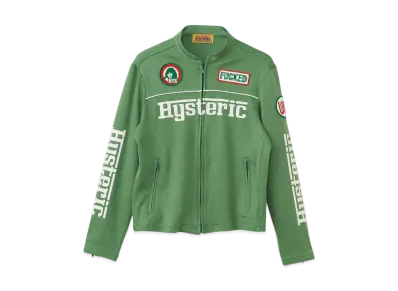 HYSTERIC GLAMOUR Circle Girl Patch Racing Jacket "Green"