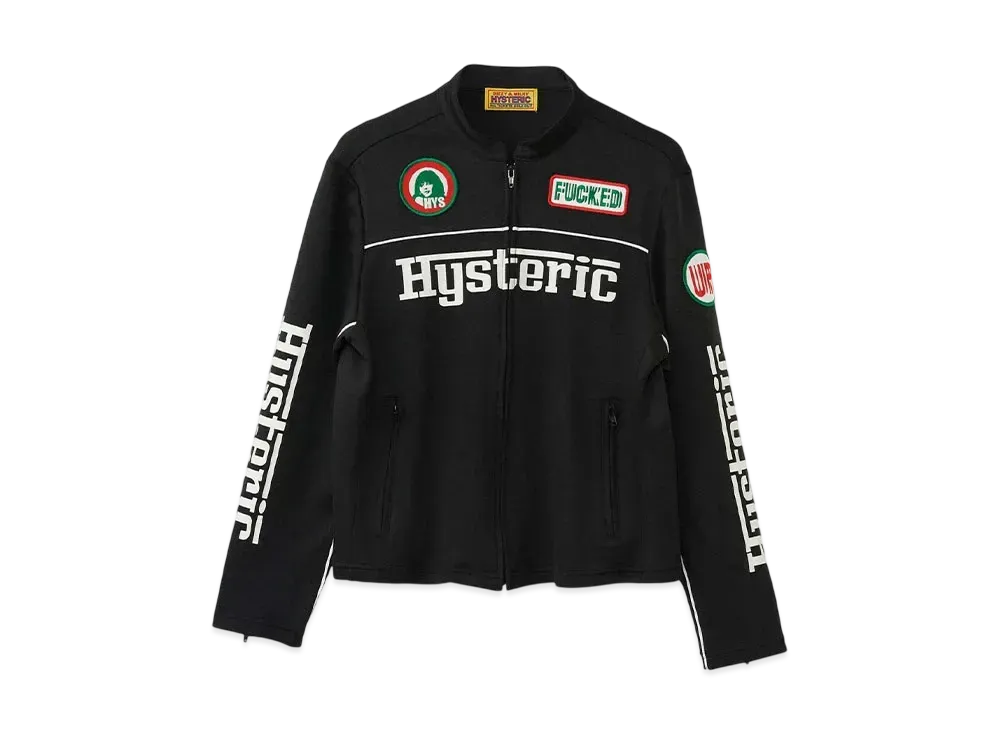 HYSTERIC GLAMOUR Circle Girl Patch Racing Jacket "Black"