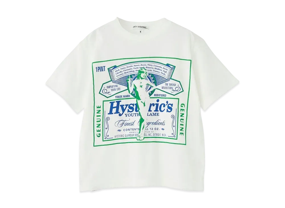 HYSTERIC GLAMOUR Kids Item Hg Label T-Shirt "White"