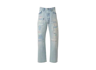 HYSTERIC GLAMOUR CZSR Processing Straight Denim Pants "Light Indigo Blue"