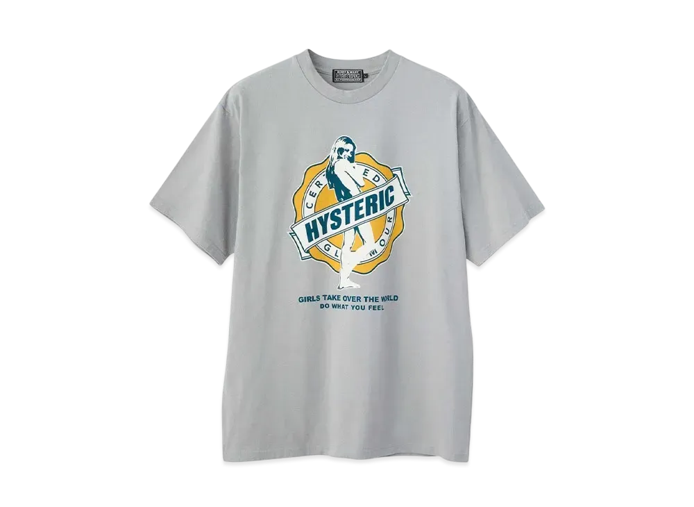 HYSTERIC GLAMOUR Girls Take Over T-Shirt "Gray"