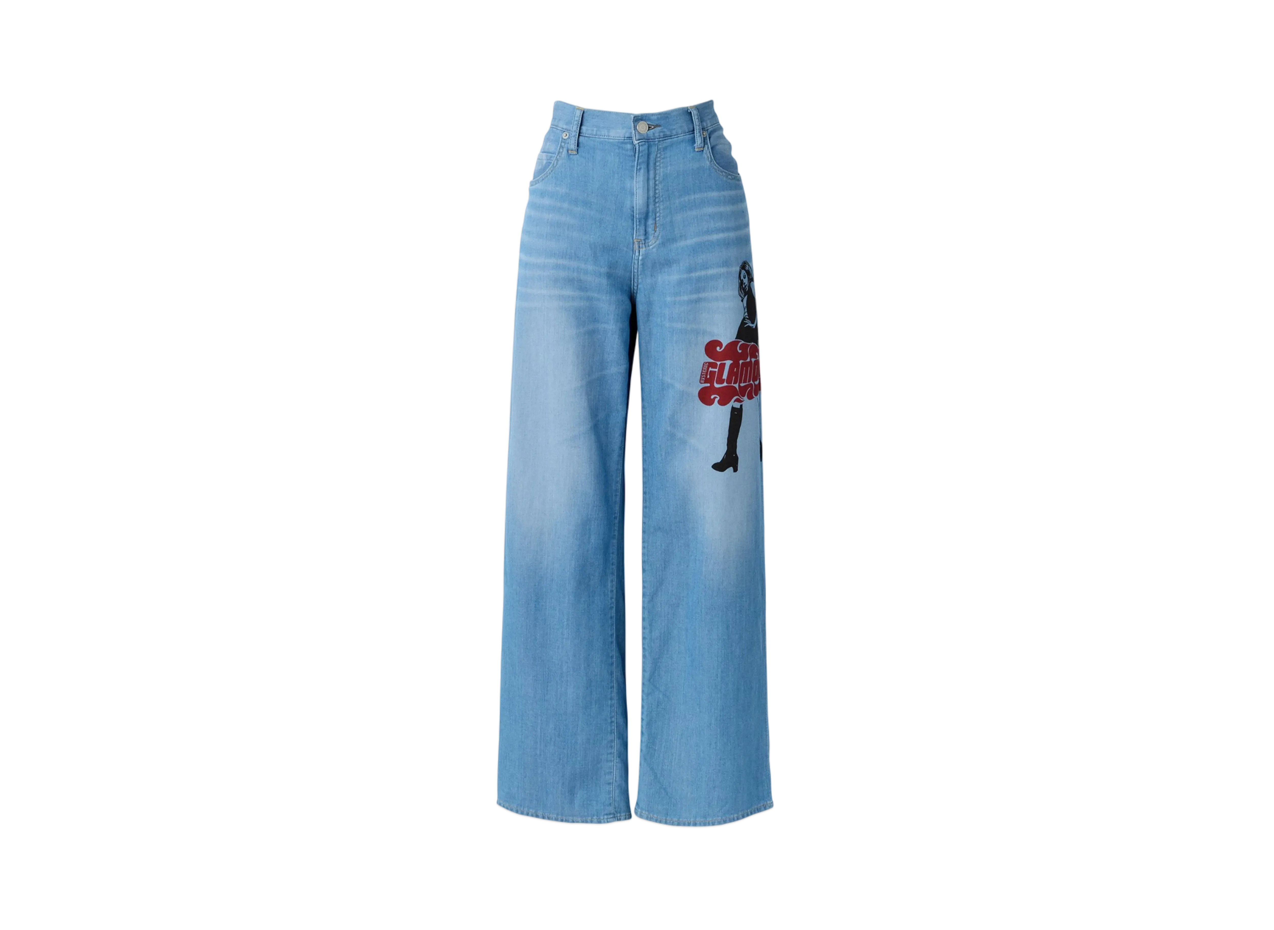 HYSTERIC GLAMOUR Vixen Girl Wide Pants "Light Indigo Blue"