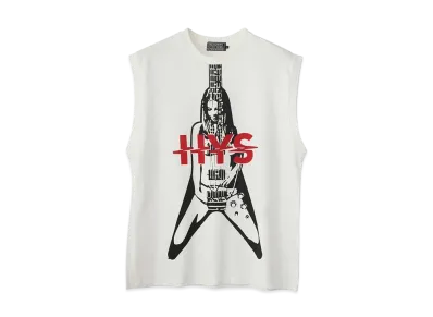 HYSTERIC GLAMOUR Flying V Sleeveless T-Shirt "White"