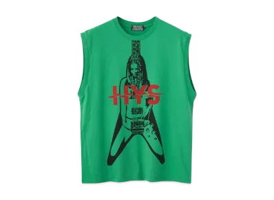 HYSTERIC GLAMOUR Flying V Sleeveless T-Shirt "Green"