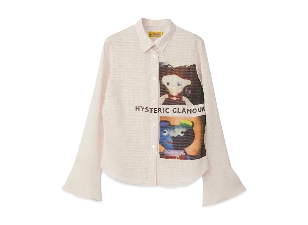 HYSTERIC GLAMOUR Hysteric Doll&Rainbow Bear Frill Cuff Blouse "Pink"