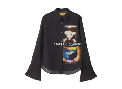 HYSTERIC GLAMOUR Hysteric Doll&Rainbow Bear Frill Cuff Blouse "Black"