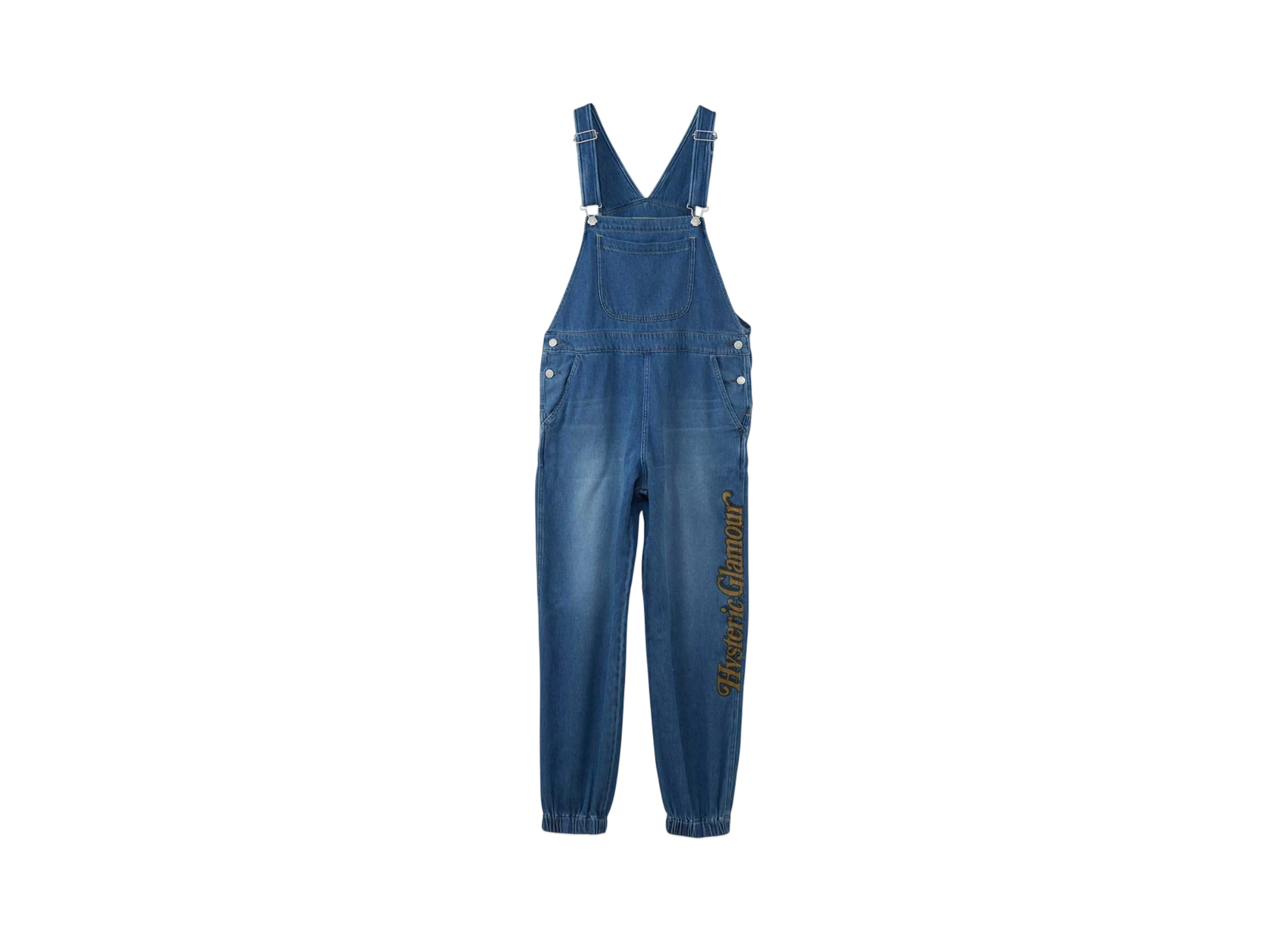 HYSTERIC GLAMOUR Hys Fly Logo Overalls "Light Indigo Blue"