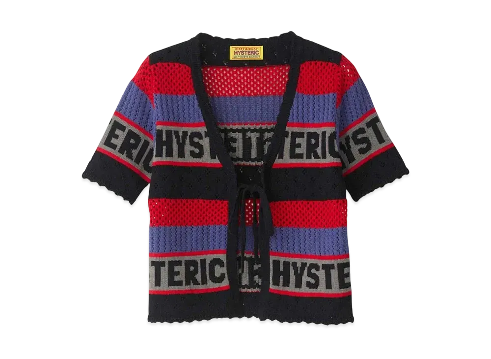 HYSTERIC GLAMOUR Logo Border Cardigan "Black"