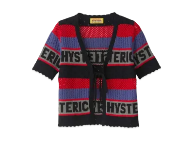 HYSTERIC GLAMOUR Logo Border Cardigan "Black"