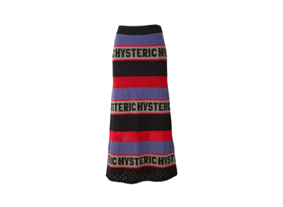 HYSTERIC GLAMOUR Logo Border Skirt "Black"