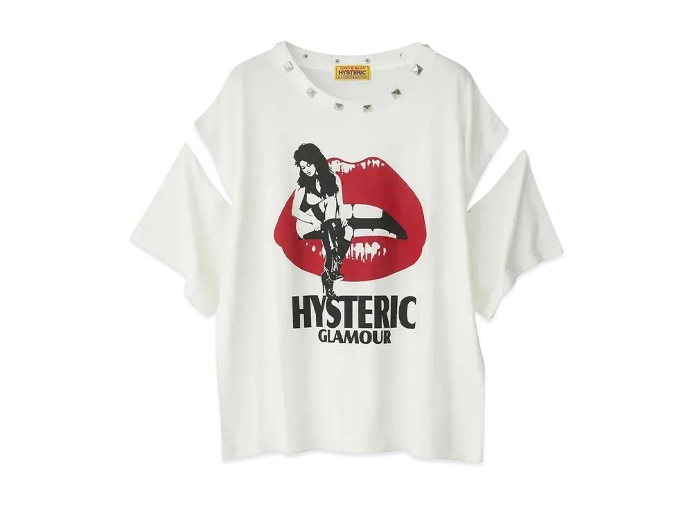 HYSTERIC GLAMOUR Hysteric Lips Girl Sitting Oversized T-Shirt "White"