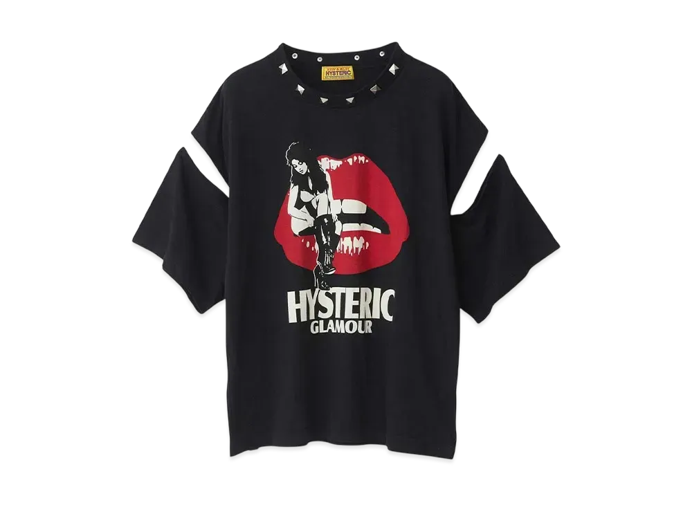 HYSTERIC GLAMOUR Hysteric Lips Girl Sitting Oversized T-Shirt "Black"