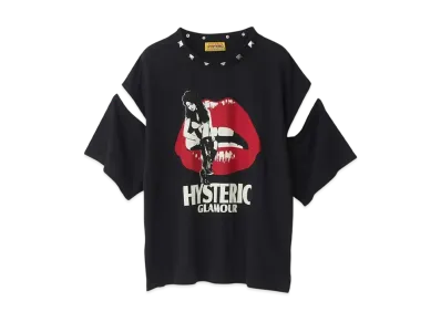 HYSTERIC GLAMOUR Hysteric Lips Girl Sitting Oversized T-Shirt "Black"