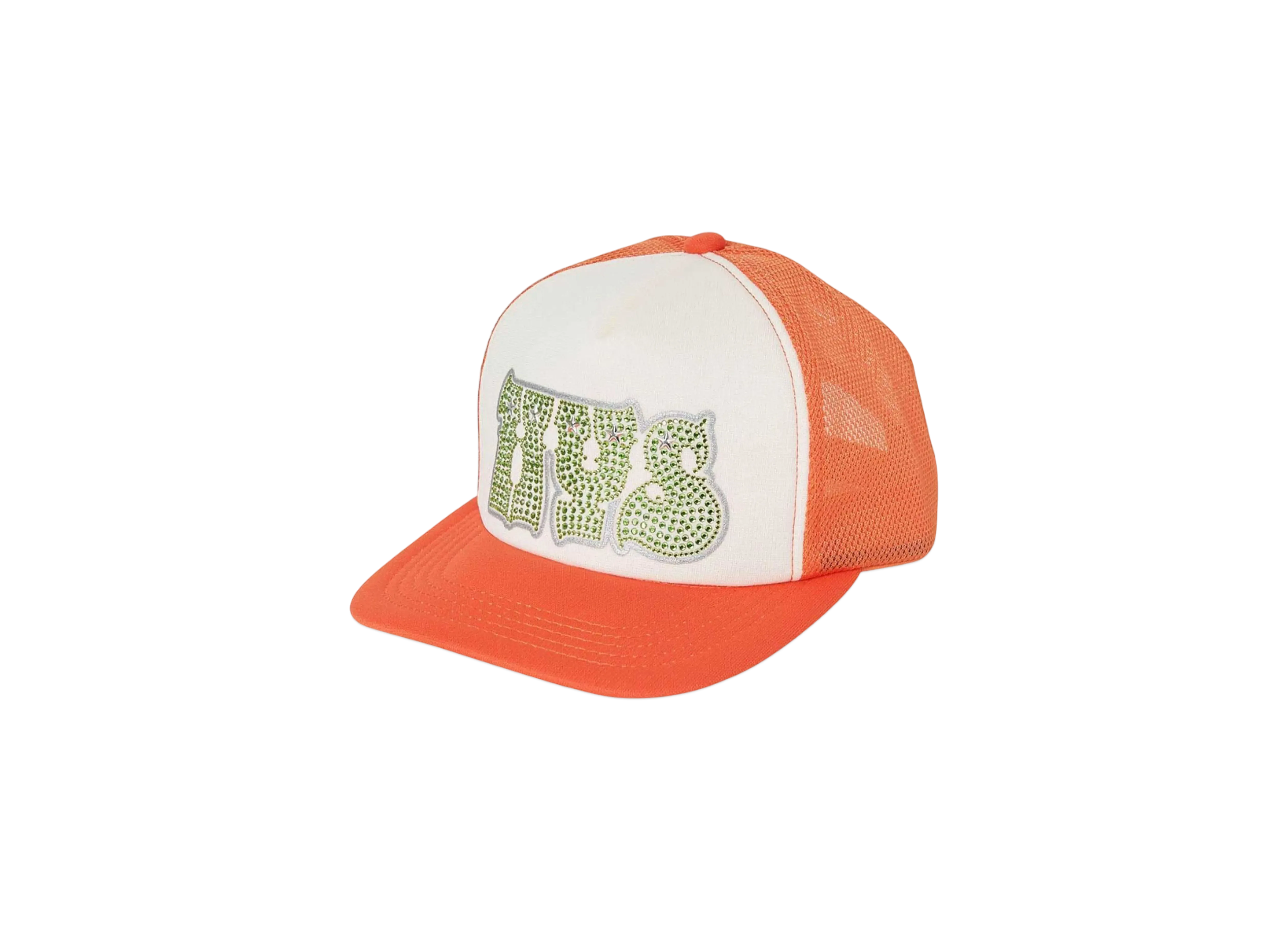 HYSTERIC GLAMOUR Hypnotized Logo Rhinestone Mesh Cap "Orange"
