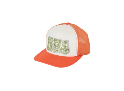 HYSTERIC GLAMOUR Hypnotized Logo Rhinestone Mesh Cap "Orange"