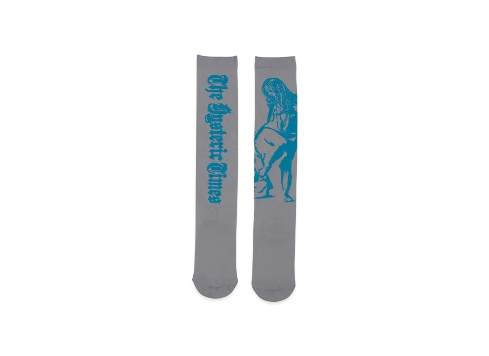 HYSTERIC GLAMOUR Hysteric Times Sheer High Socks "Gray"