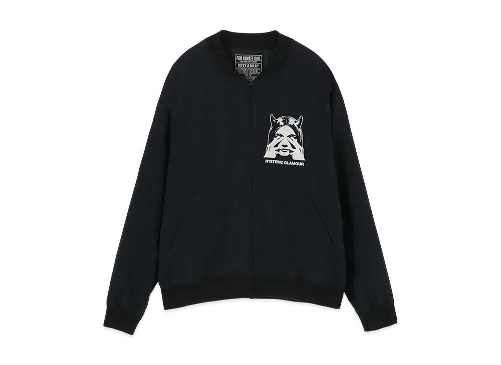 HYSTERIC GLAMOUR See No Evil Ribbed Blouson "Black"