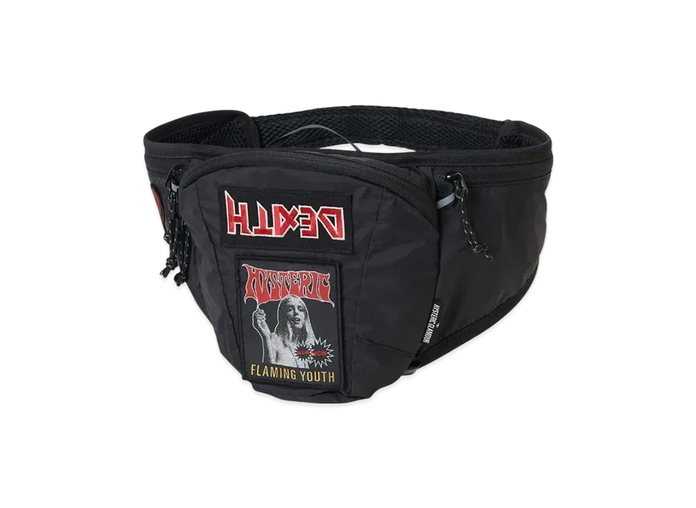 HYSTERIC GLAMOUR Patch Custom Waist Bag "Black"