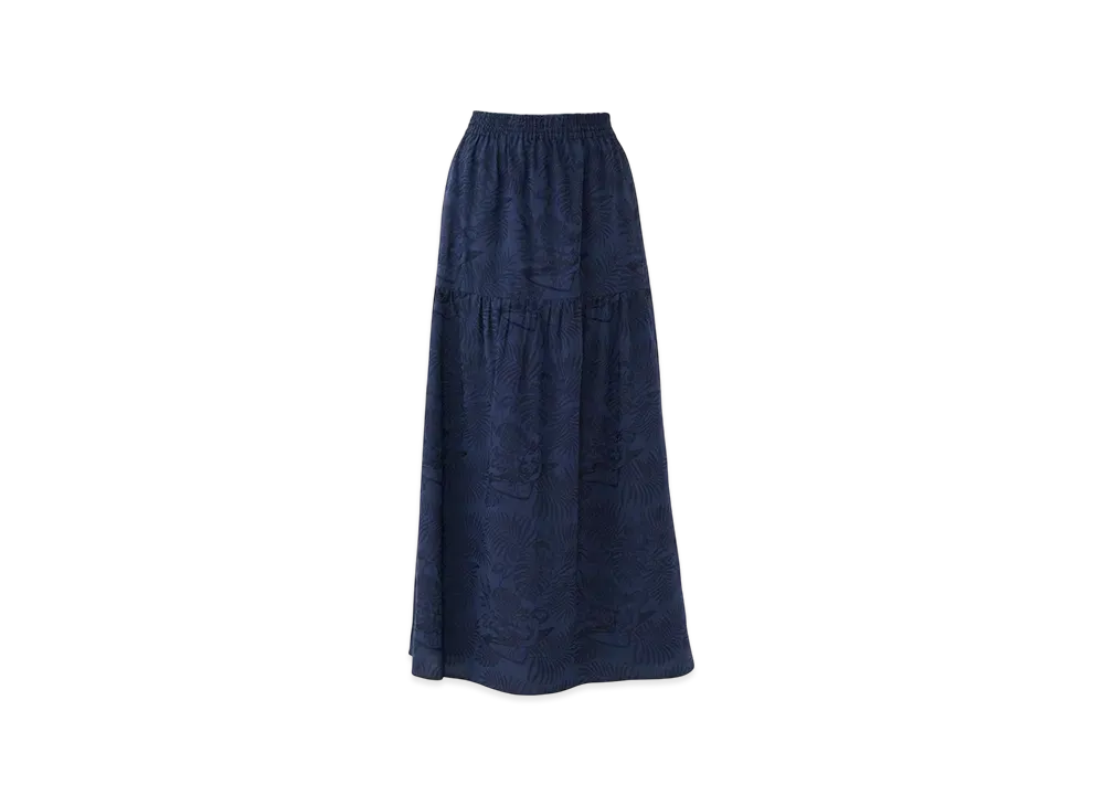 HYSTERIC GLAMOUR Tropic Hystteric Pattern Tiered Skirt "Navy"