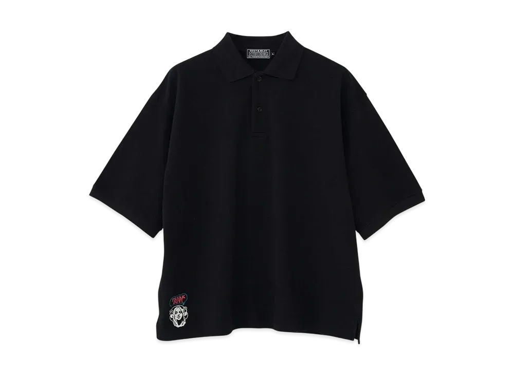 HYSTERIC GLAMOUR Freak Out Embroidery Polo Shirt "Black"