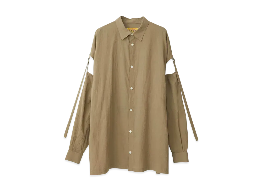 HYSTERIC GLAMOUR Shocking Bad Girl Slit Sleeve Shirt "Khaki"