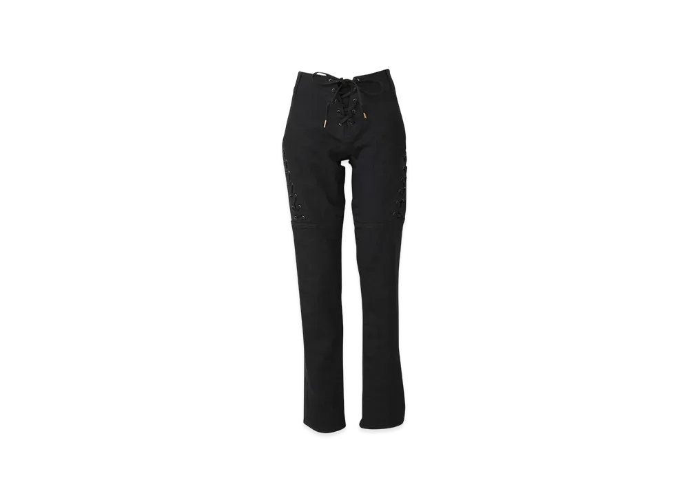 HYSTERIC GLAMOUR Lace Up Denim Stretch Pants "Black"