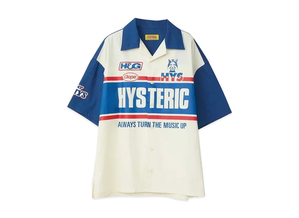 HYSTERIC GLAMOUR Hysteric Racing Shirt "Navy"