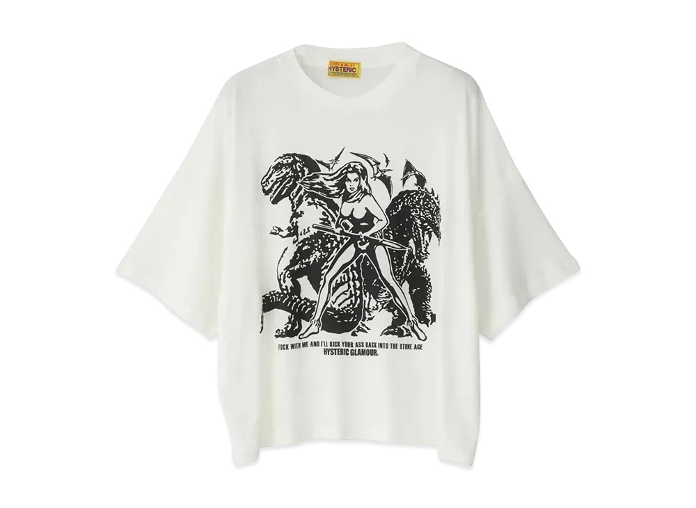 HYSTERIC GLAMOUR Kick Your Ass Oversized T-Shirt "White"