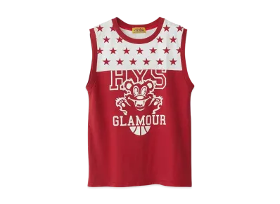 HYSTERIC GLAMOUR Fire Bear College Sleeveless "Red"