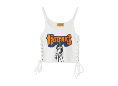 HYSTERIC GLAMOUR Bad As Mama Lace-Up Short Camisole "White"