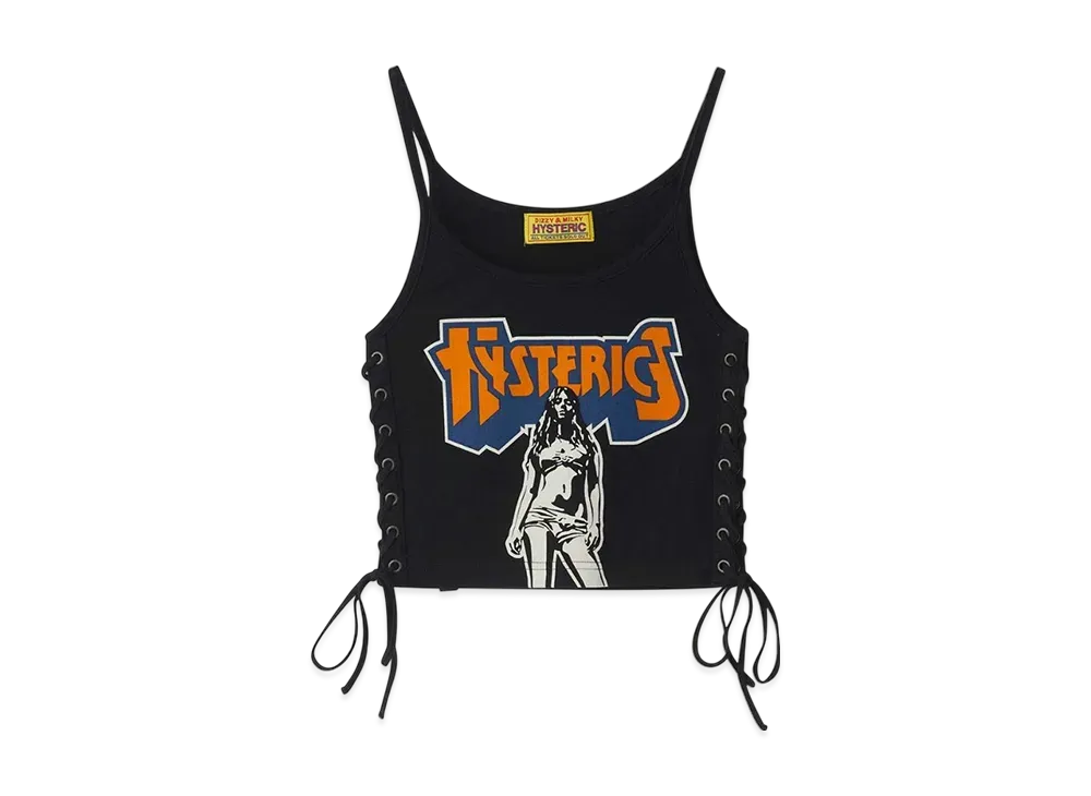 HYSTERIC GLAMOUR Bad As Mama Lace-Up Short Camisole "Black"
