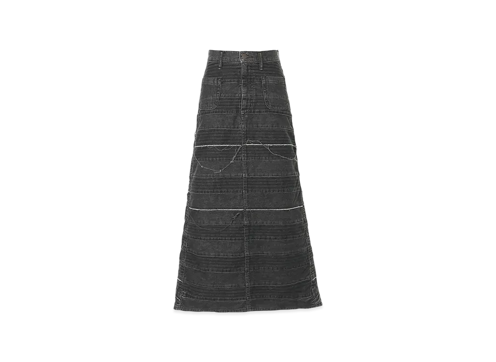 HYSTERIC GLAMOUR Scratch Long Denim Skirt "Black"