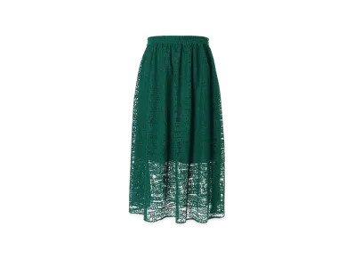 HYSTERIC GLAMOUR Type Logo Pattern Jacquard Gathered Skirt "Green"