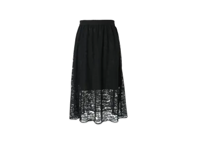 HYSTERIC GLAMOUR Type Logo Pattern Jacquard Gathered Skirt "Black"