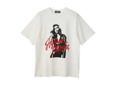 HYSTERIC GLAMOUR Leather Woman T-Shirt "White"